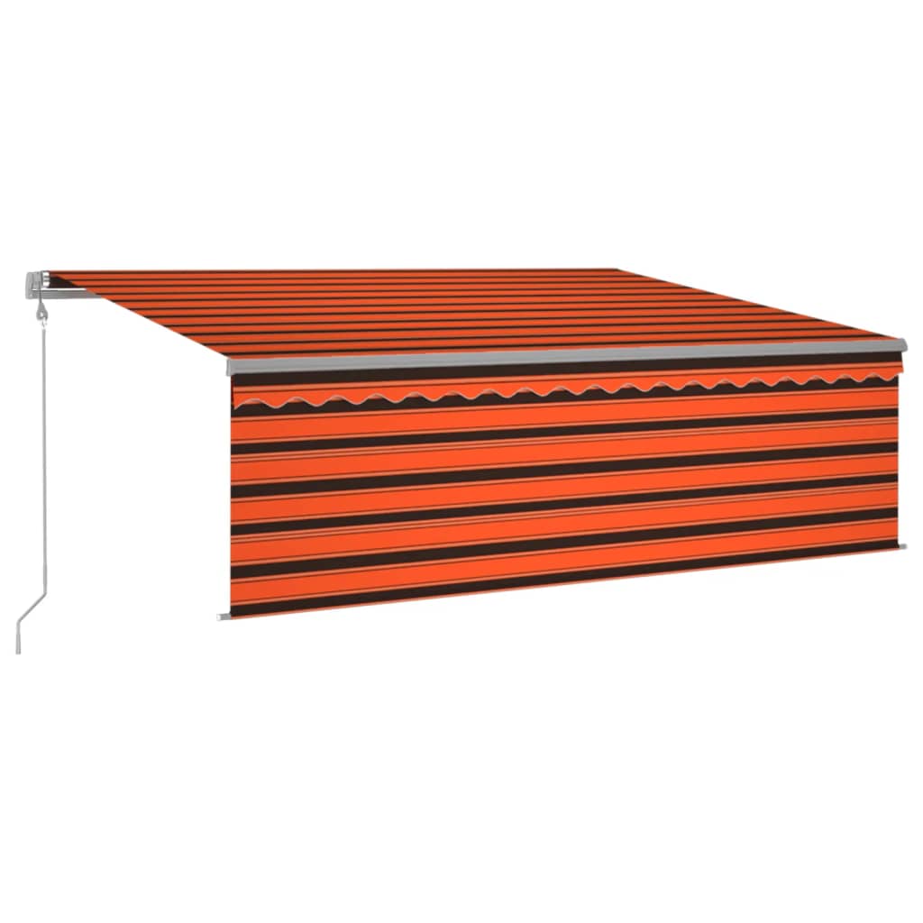 Markise Automatisch Einziehbar mit Volant 4x3m Orange und Braun