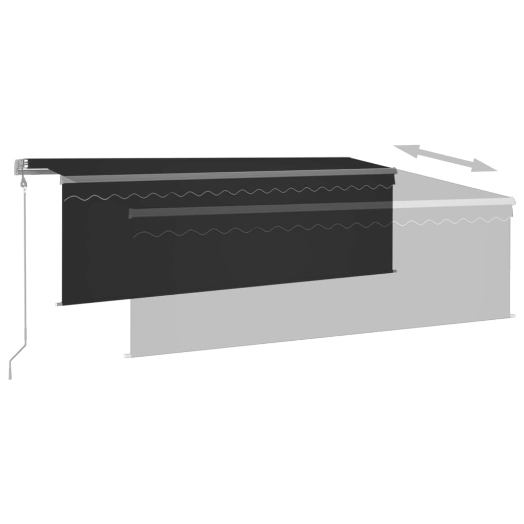 Markise Automatisch mit Rollo LED Windsensor 4x3m Anthrazit