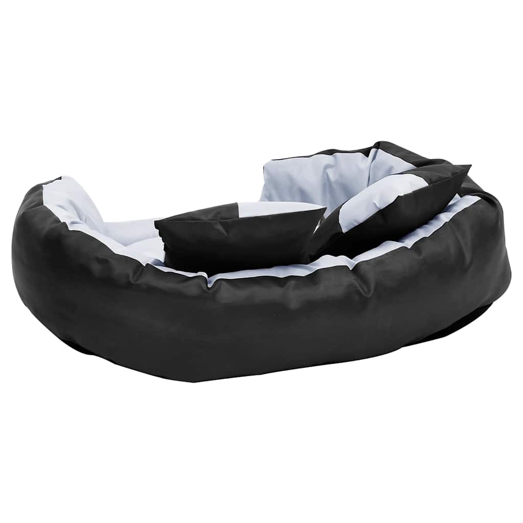 Wendbares & waschbares Hundekissen Grau und Schwarz 85x70x20 cm