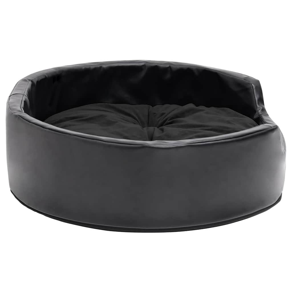 Hundebett Schwarz 69x59x19 cm Plüsch und Kunstleder