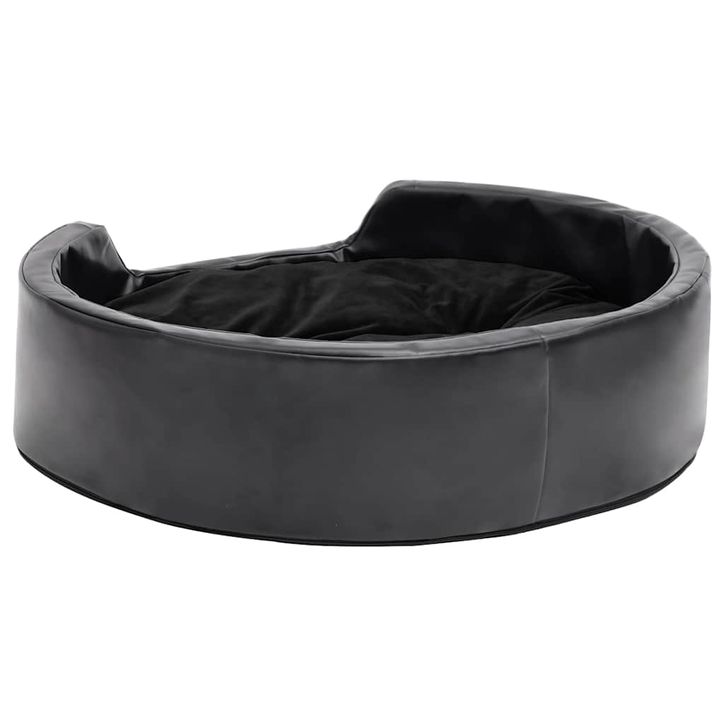 Hundebett Schwarz 69x59x19 cm Plüsch und Kunstleder