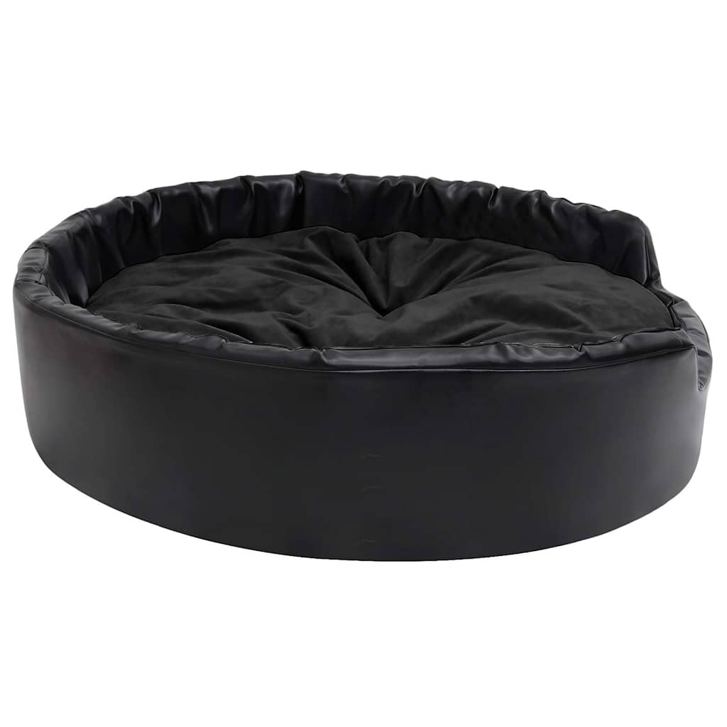 Hundebett Schwarz 99x89x21 cm Plüsch und Kunstleder