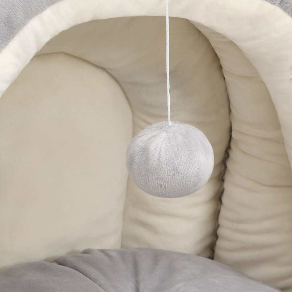 Katzenbett 40x40x35 cm Grau und Creme