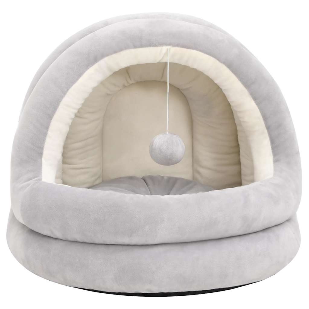 Katzenbett 50x50x45 cm Grau und Creme