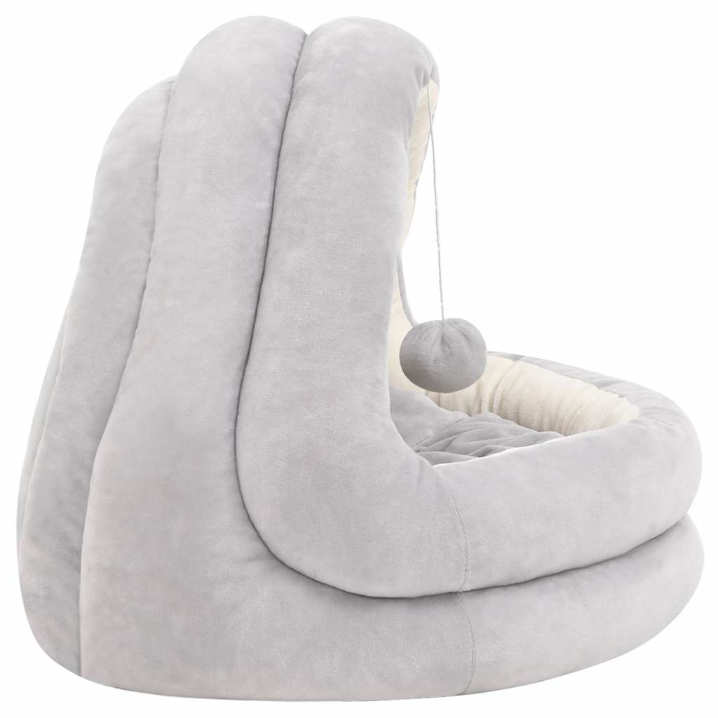 Katzenbett 50x50x45 cm Grau und Creme