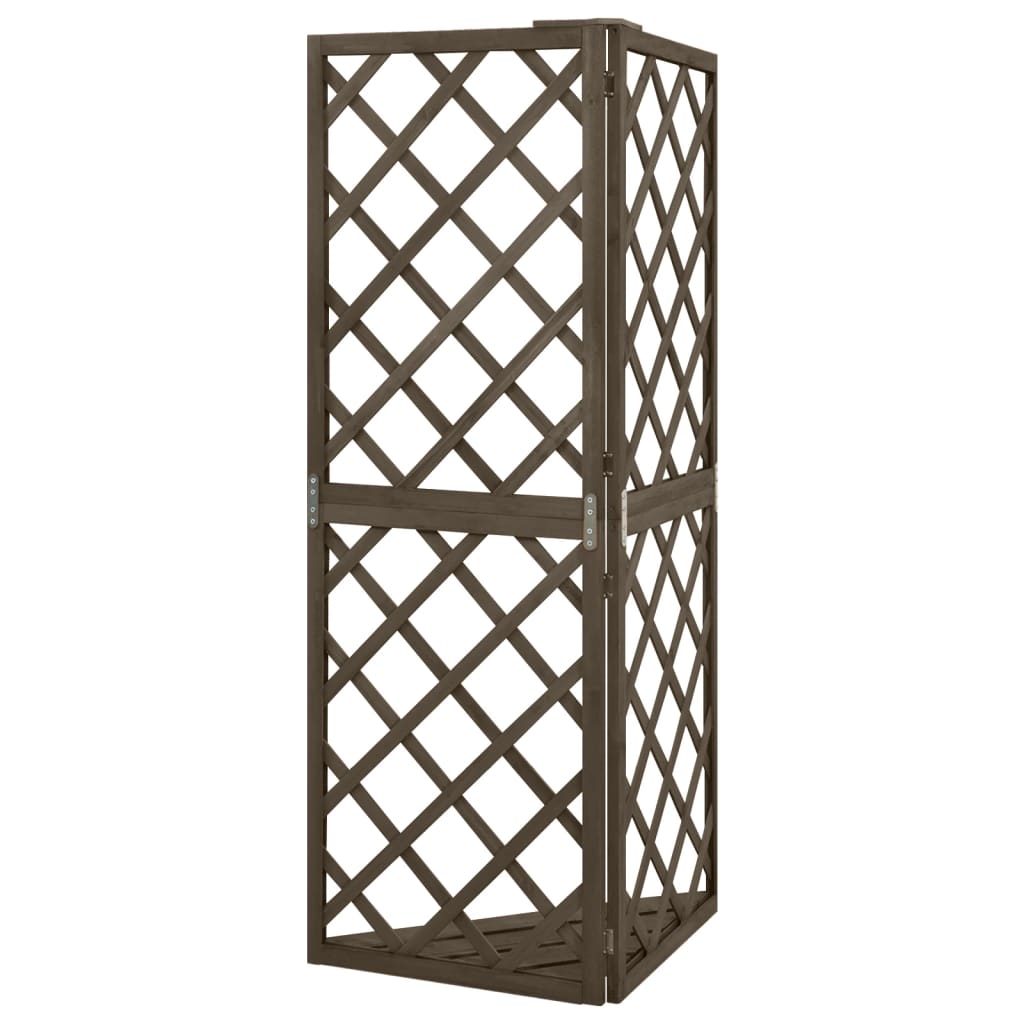 Eckspalier Grau 50x50x145 cm Massivholz Tanne