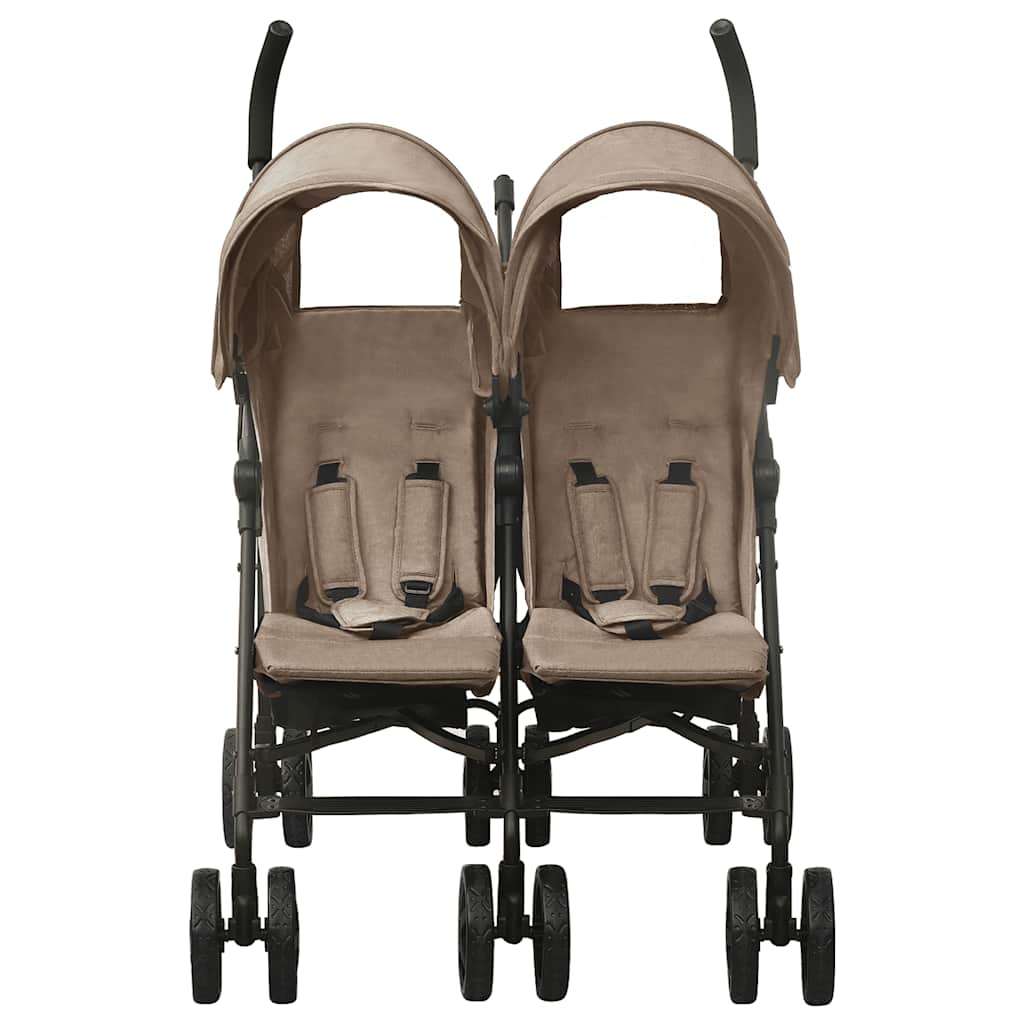 Poussette double Taupe Acier