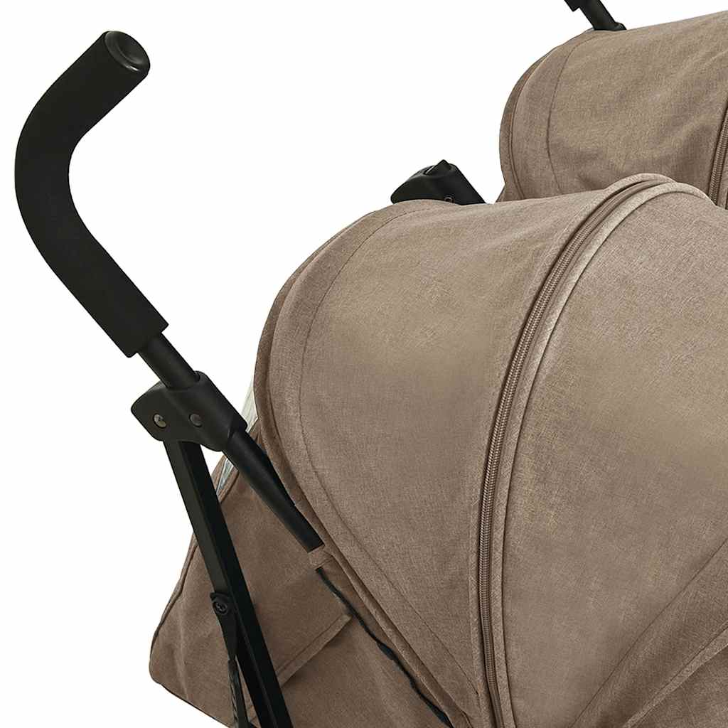 Poussette double Taupe Acier
