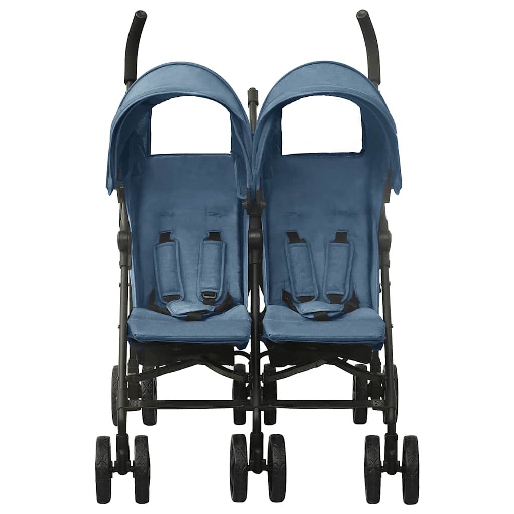 Poussette double bleu marine Acier