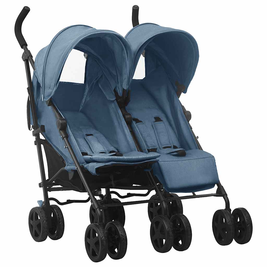 Poussette double bleu marine Acier