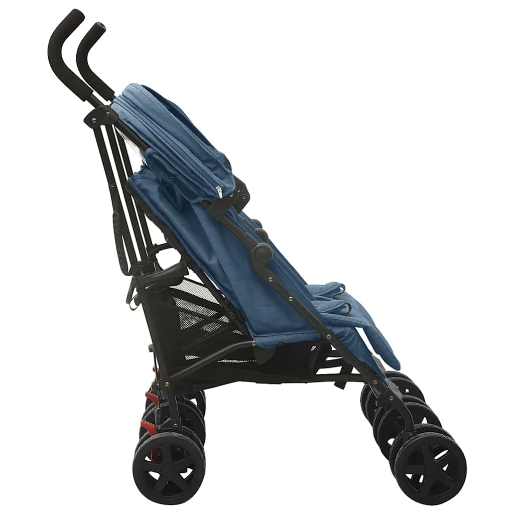 Poussette double bleu marine Acier