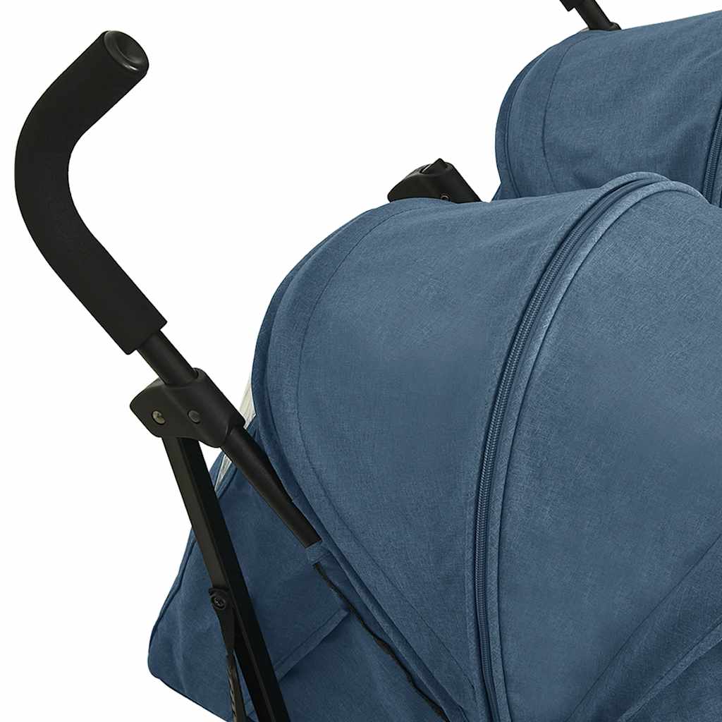 Poussette double bleu marine Acier
