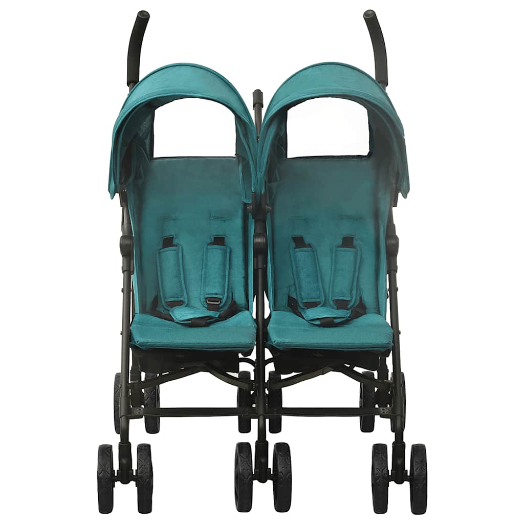Poussette double verte acier