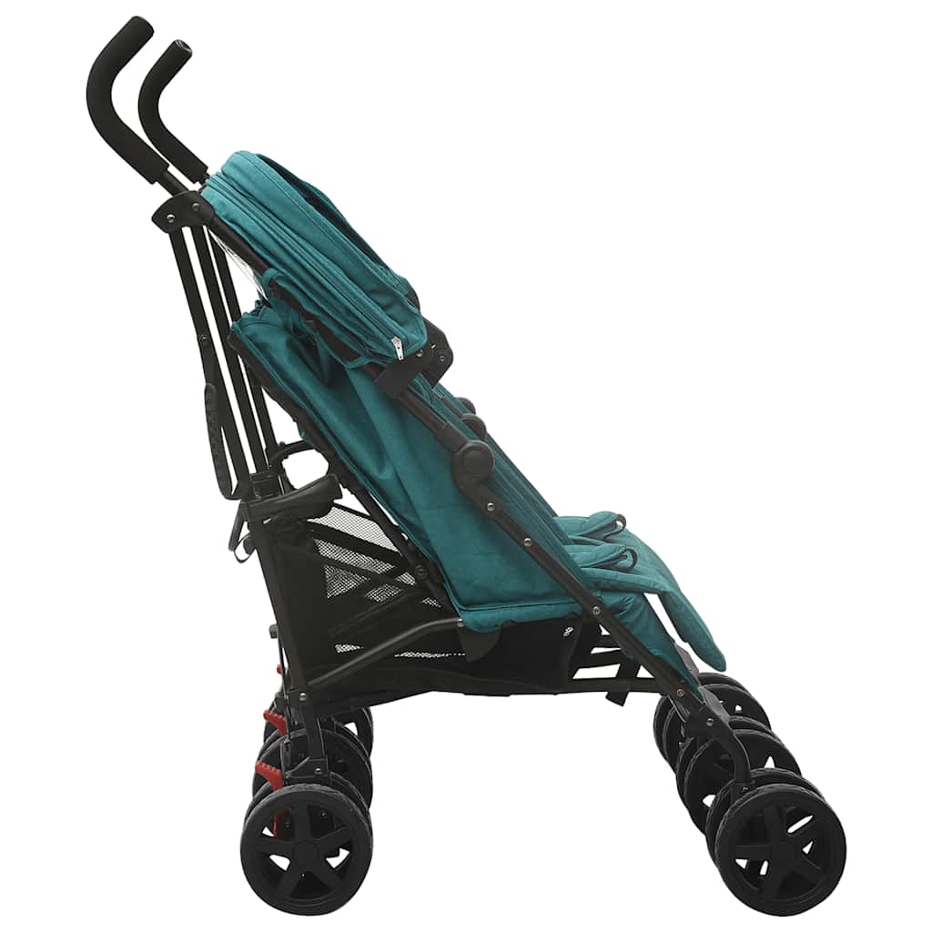 Poussette double verte acier