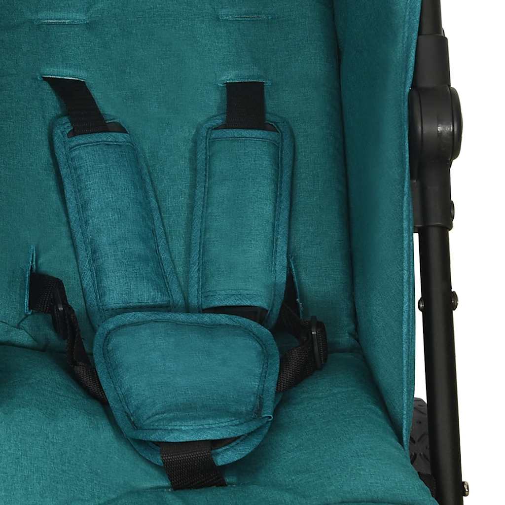 Poussette double verte acier