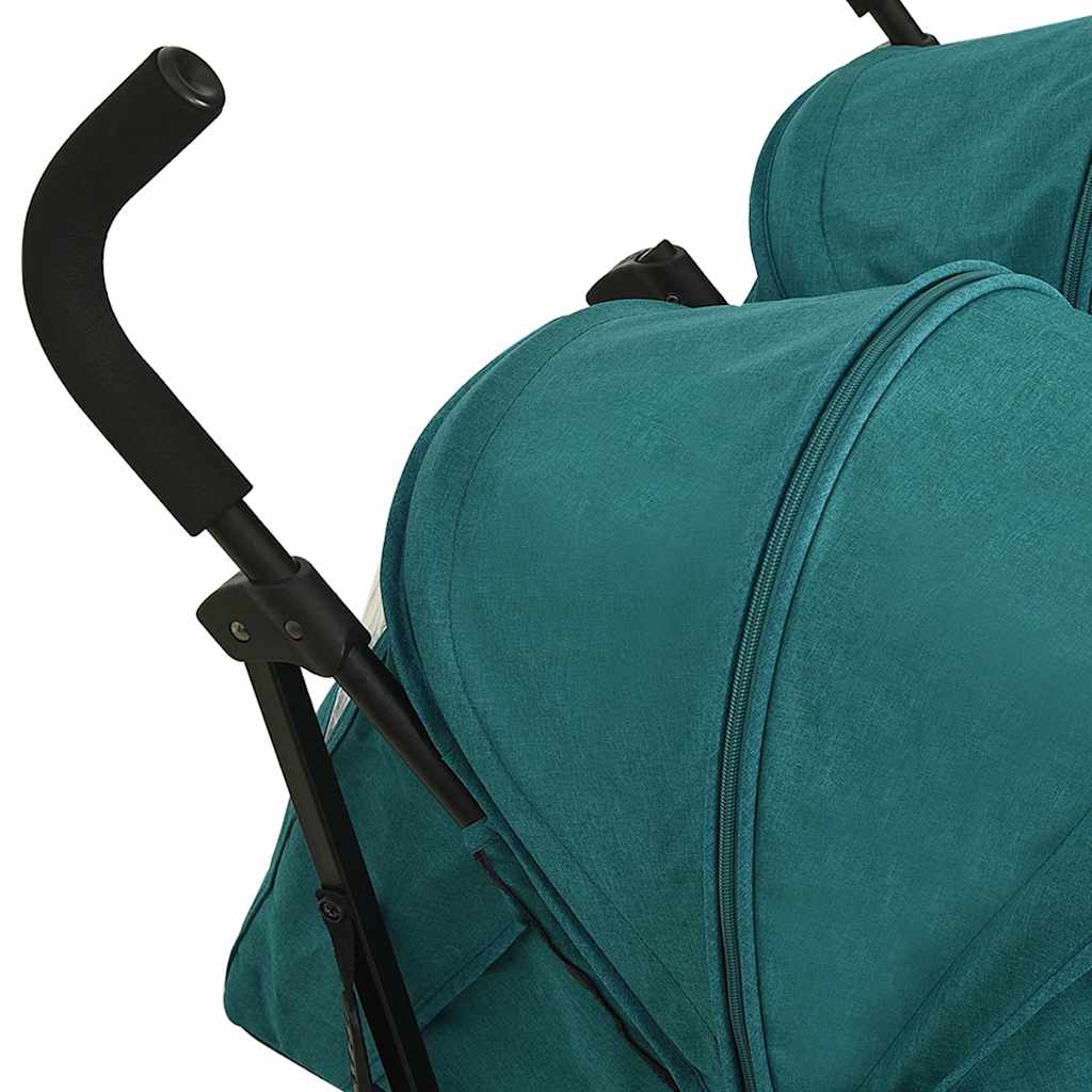 Poussette double verte acier