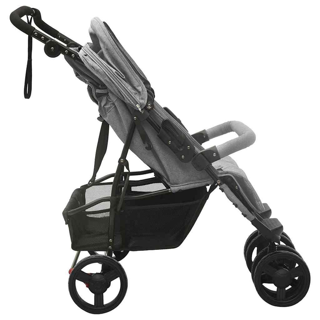 Tandem Stroller Light Grey Steel