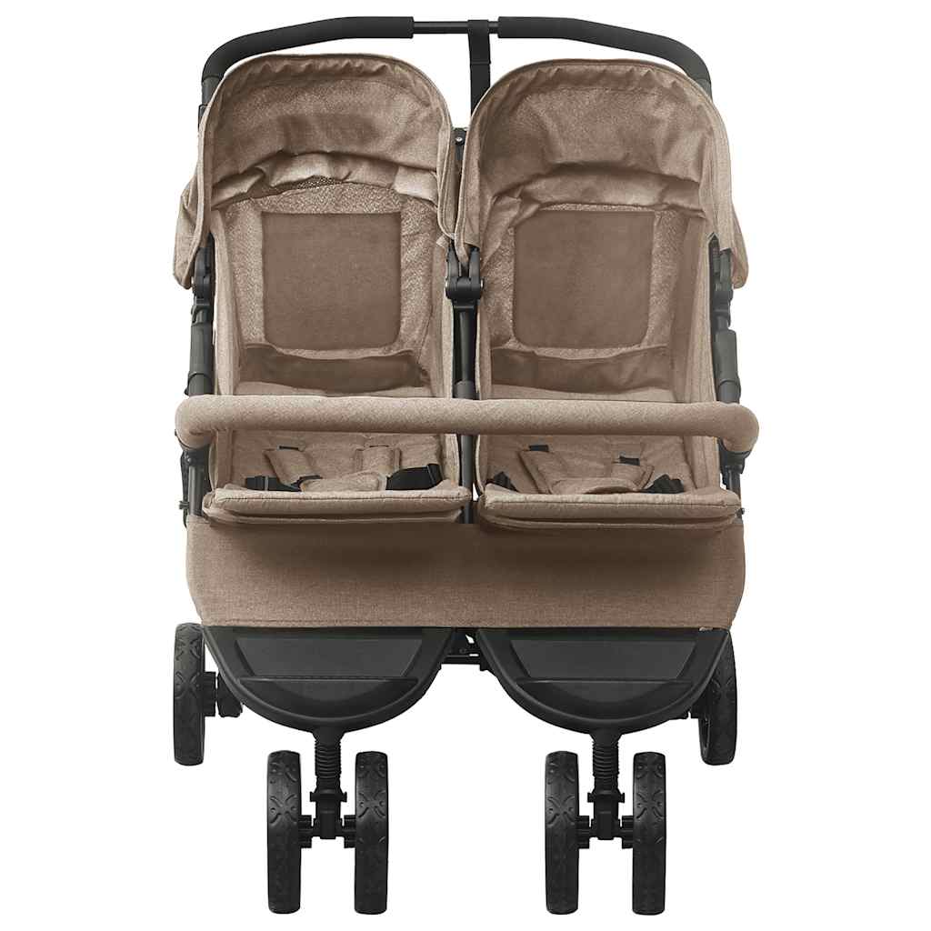 Poussette double Taupe Acier