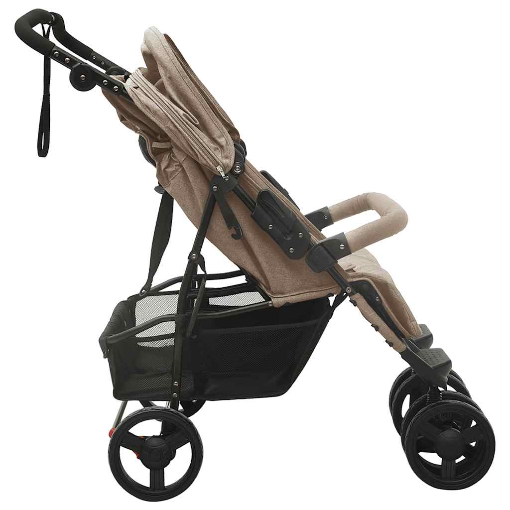 Poussette double Taupe Acier