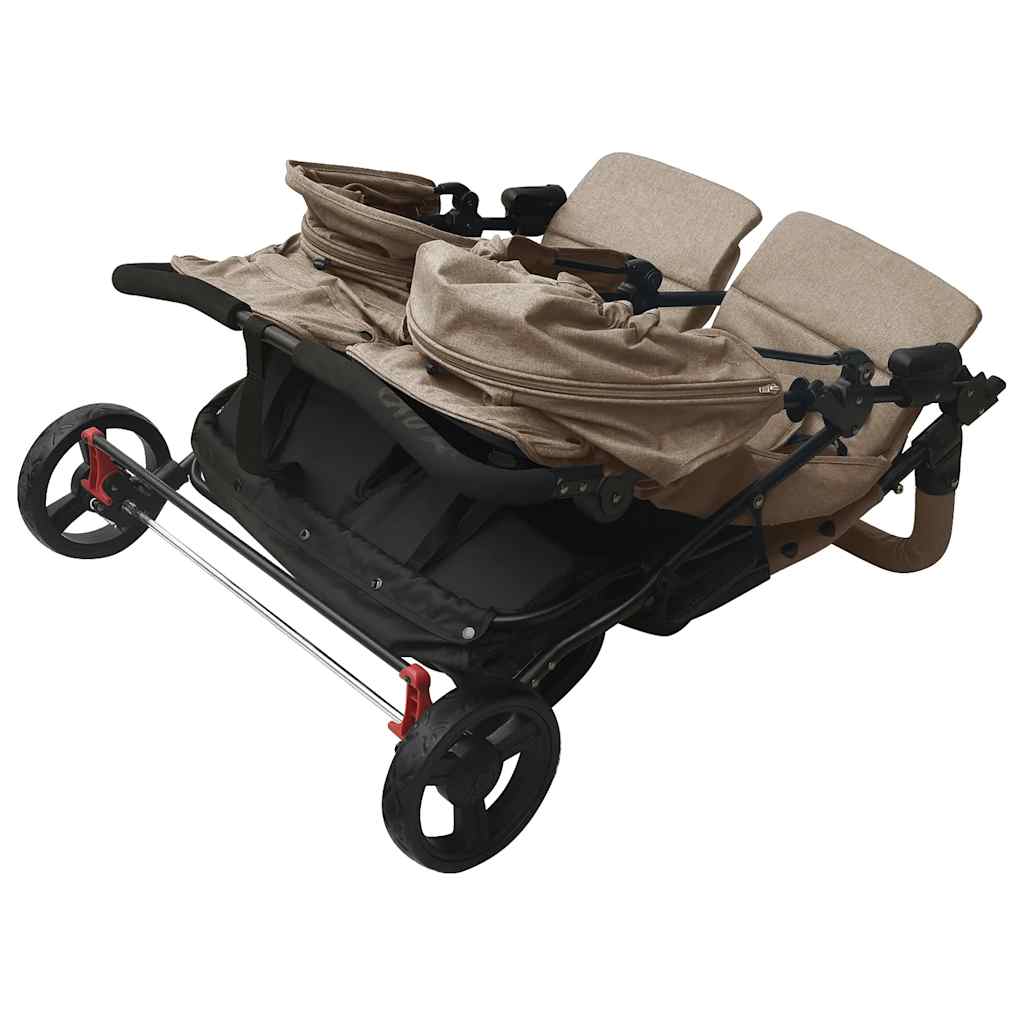 Poussette double Taupe Acier