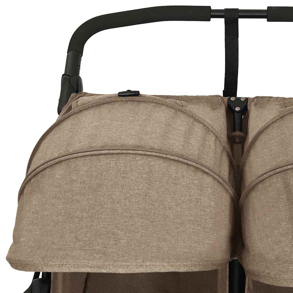 Poussette double Taupe Acier