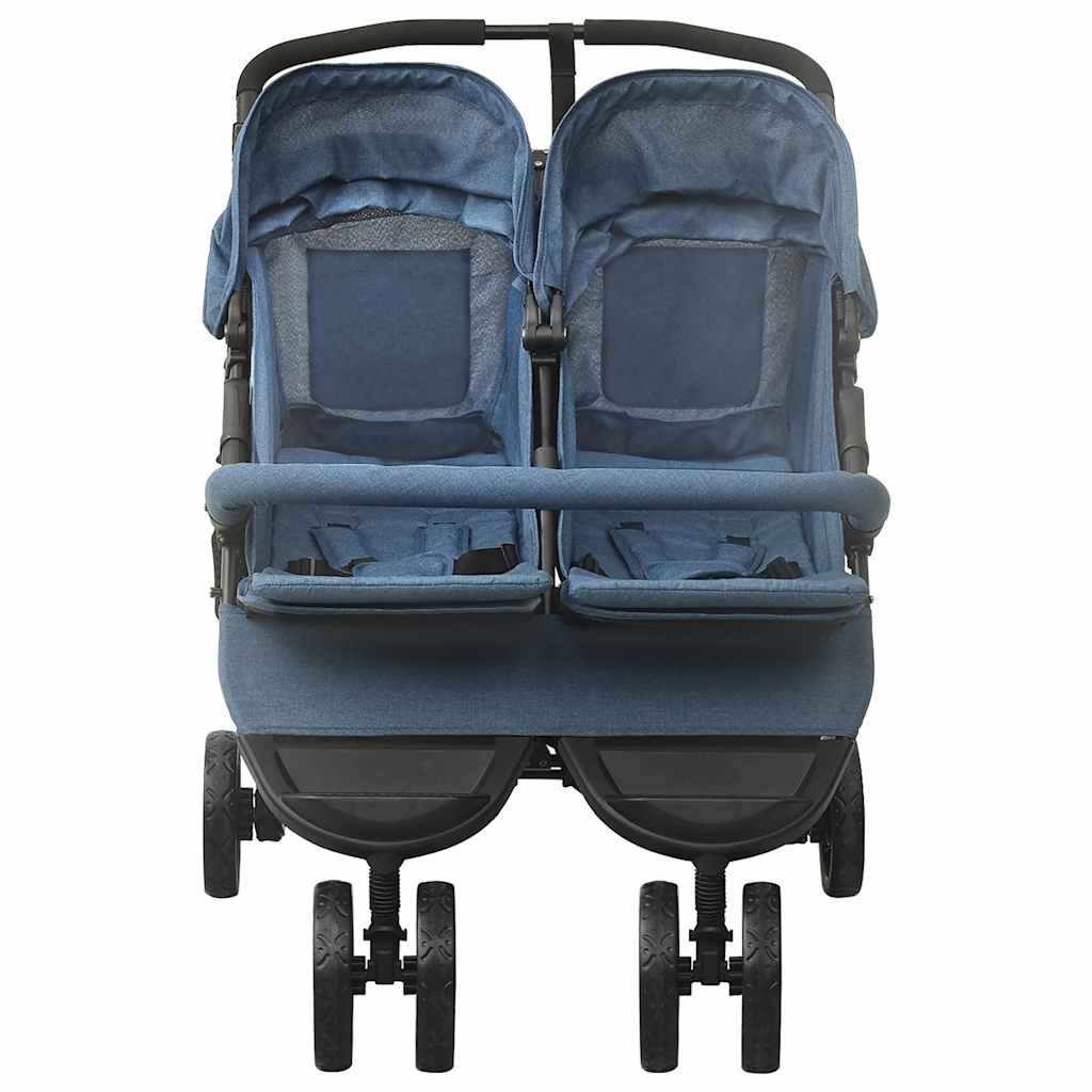 Poussette double bleu marine acier