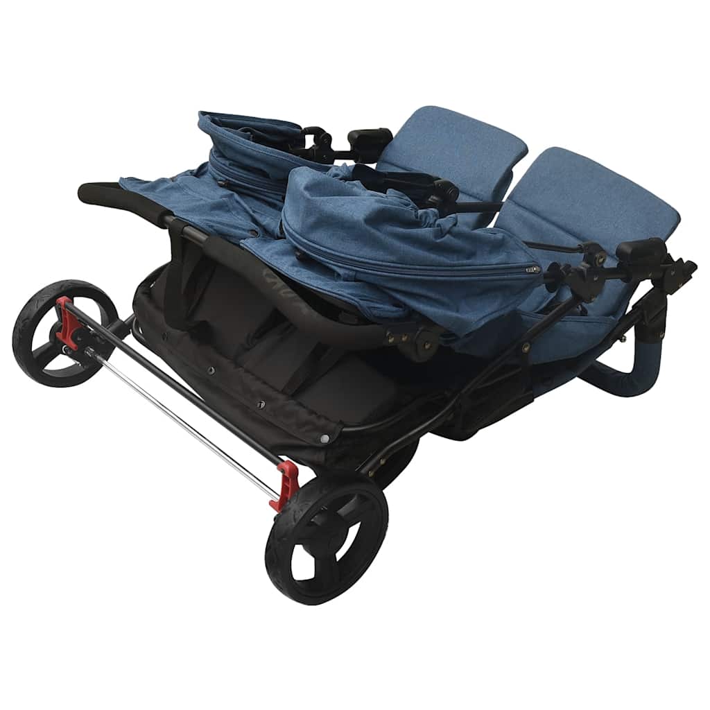 Poussette double bleu marine acier