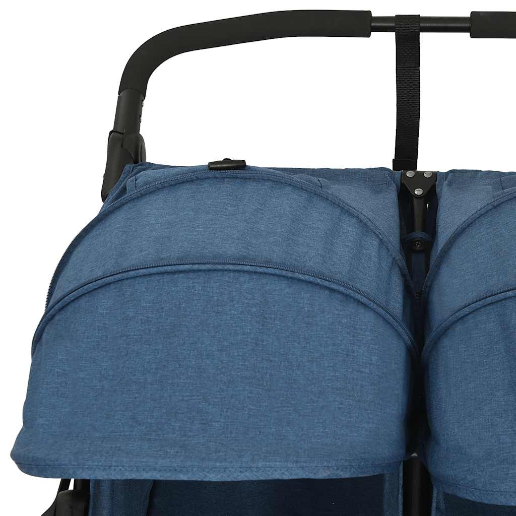 Poussette double bleu marine acier