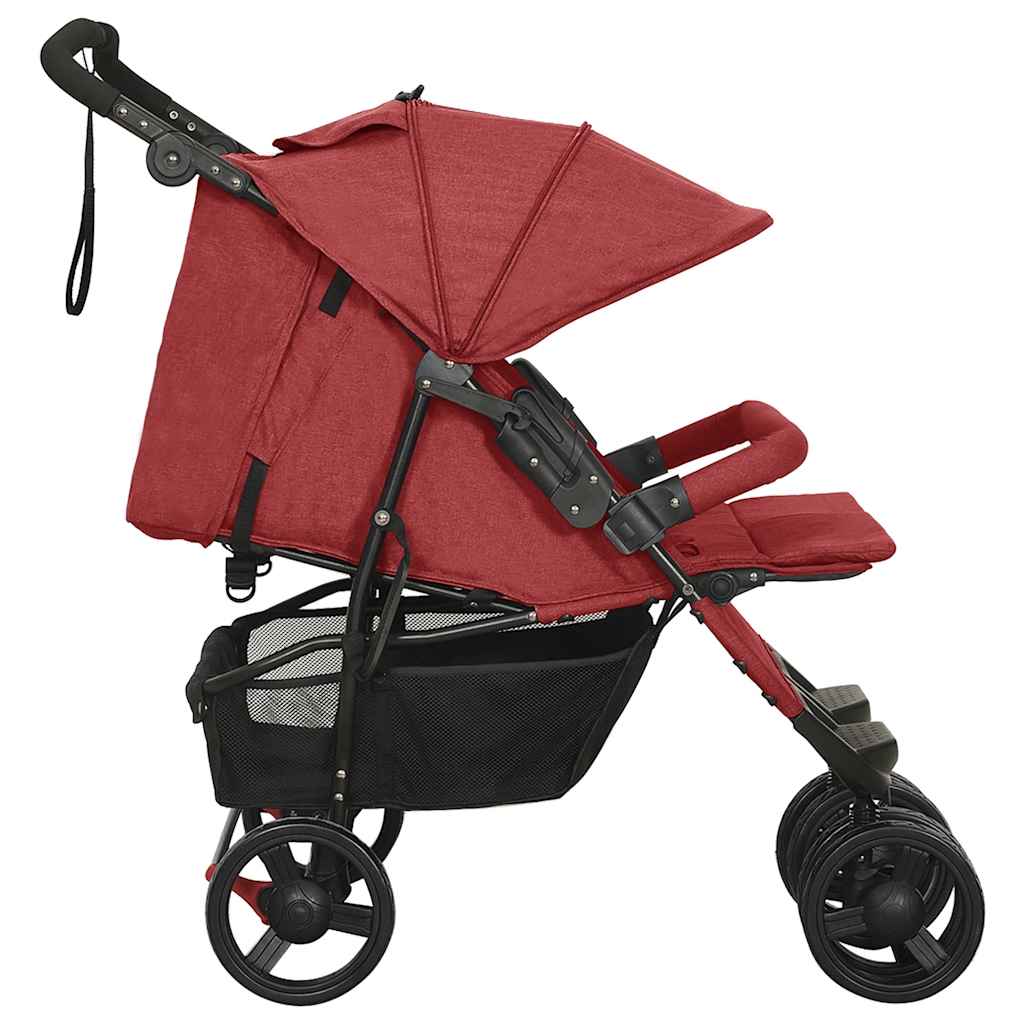 Double Stroller Red Steel