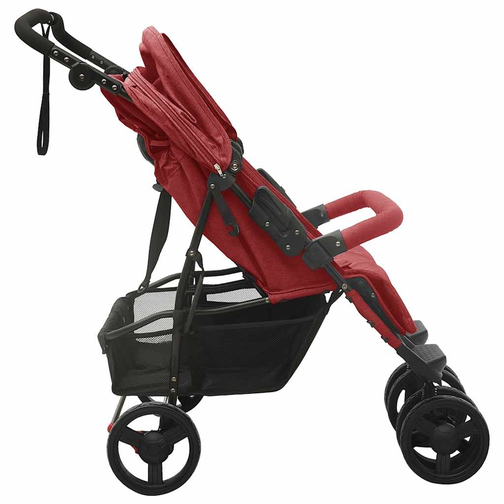 Double Stroller Red Steel