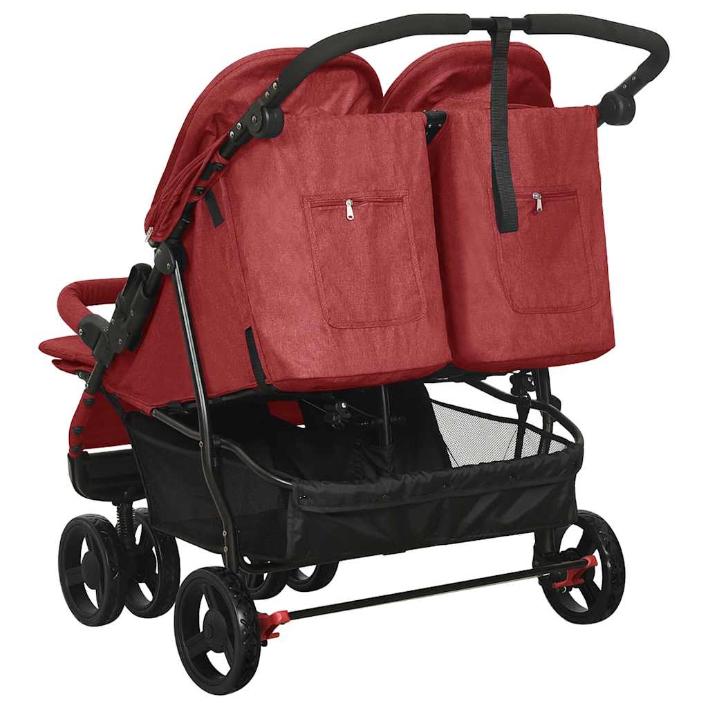 Double Stroller Red Steel
