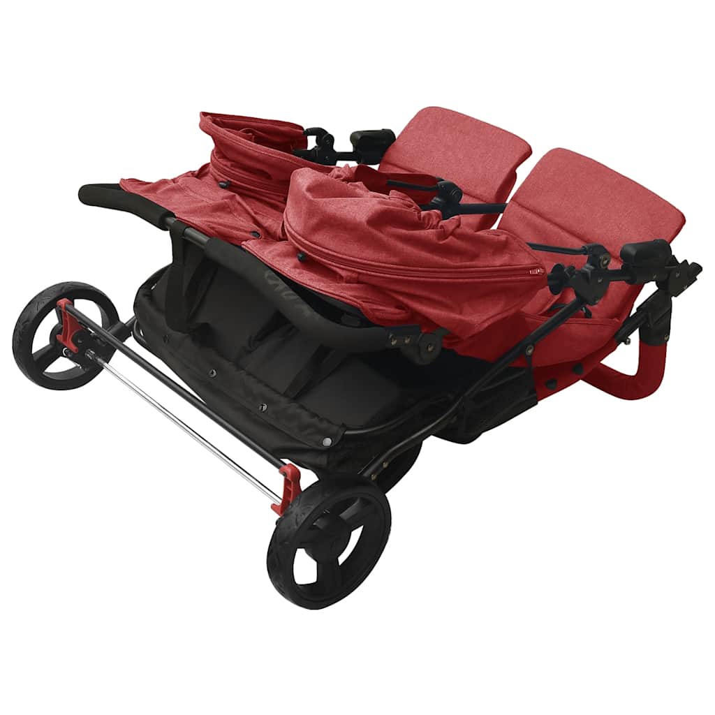 Double Stroller Red Steel