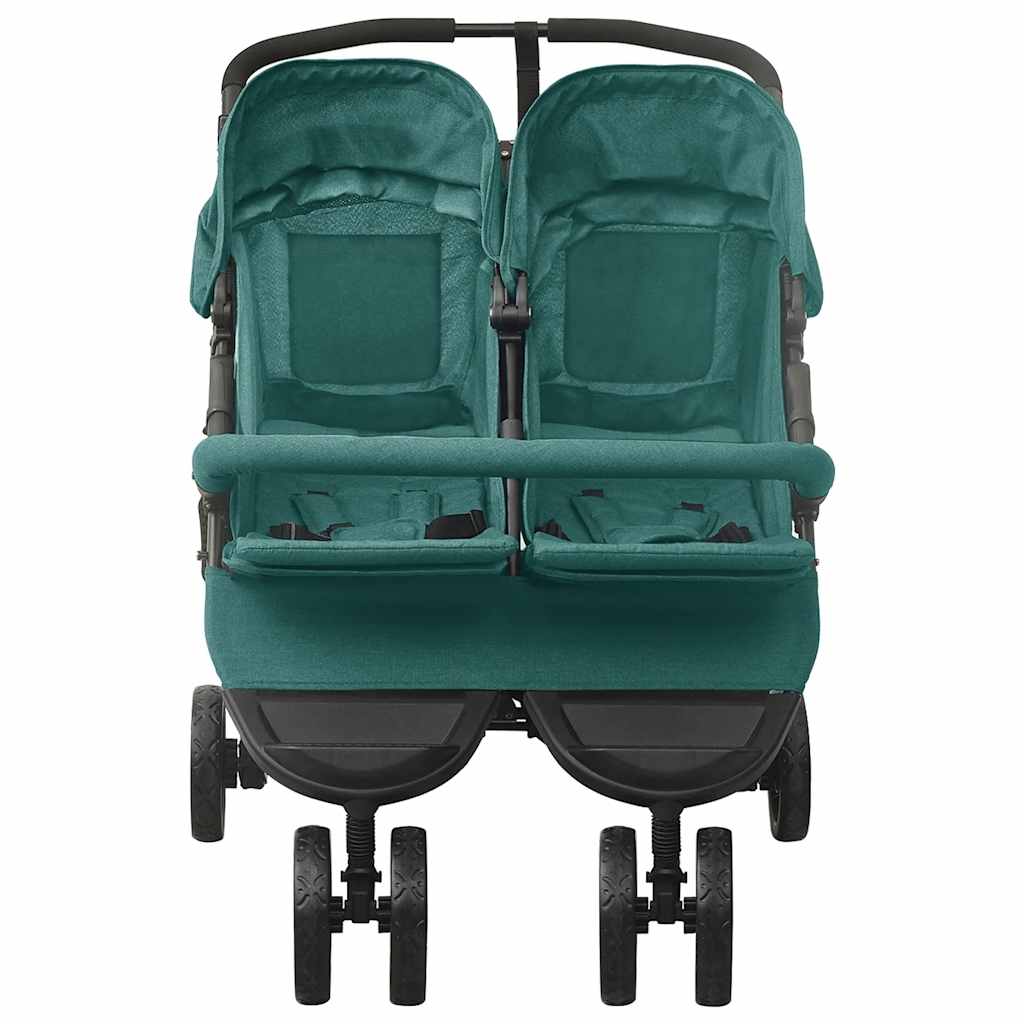 Poussette double verte acier