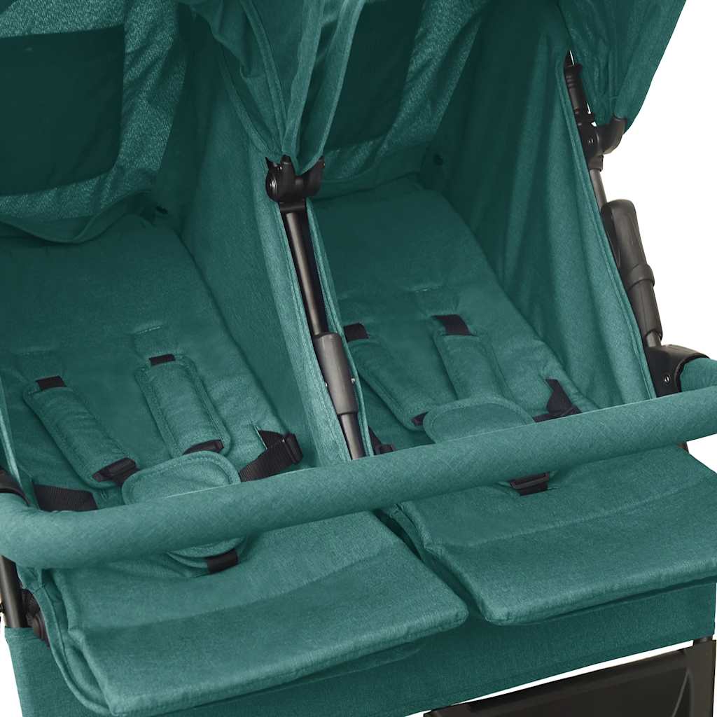 Poussette double verte acier