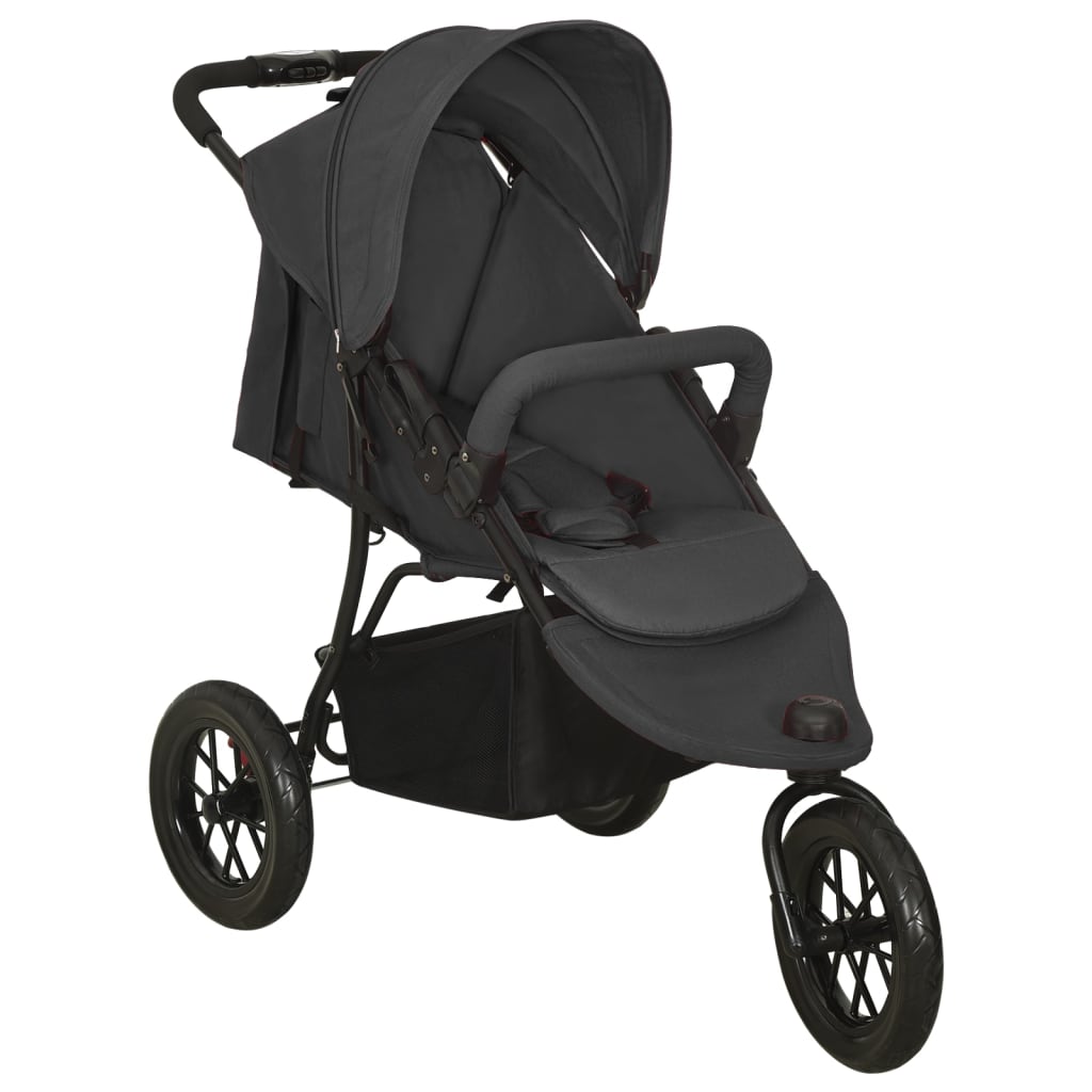 Poussette anthracite en acier