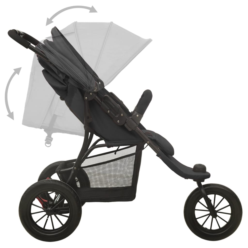 Poussette anthracite en acier