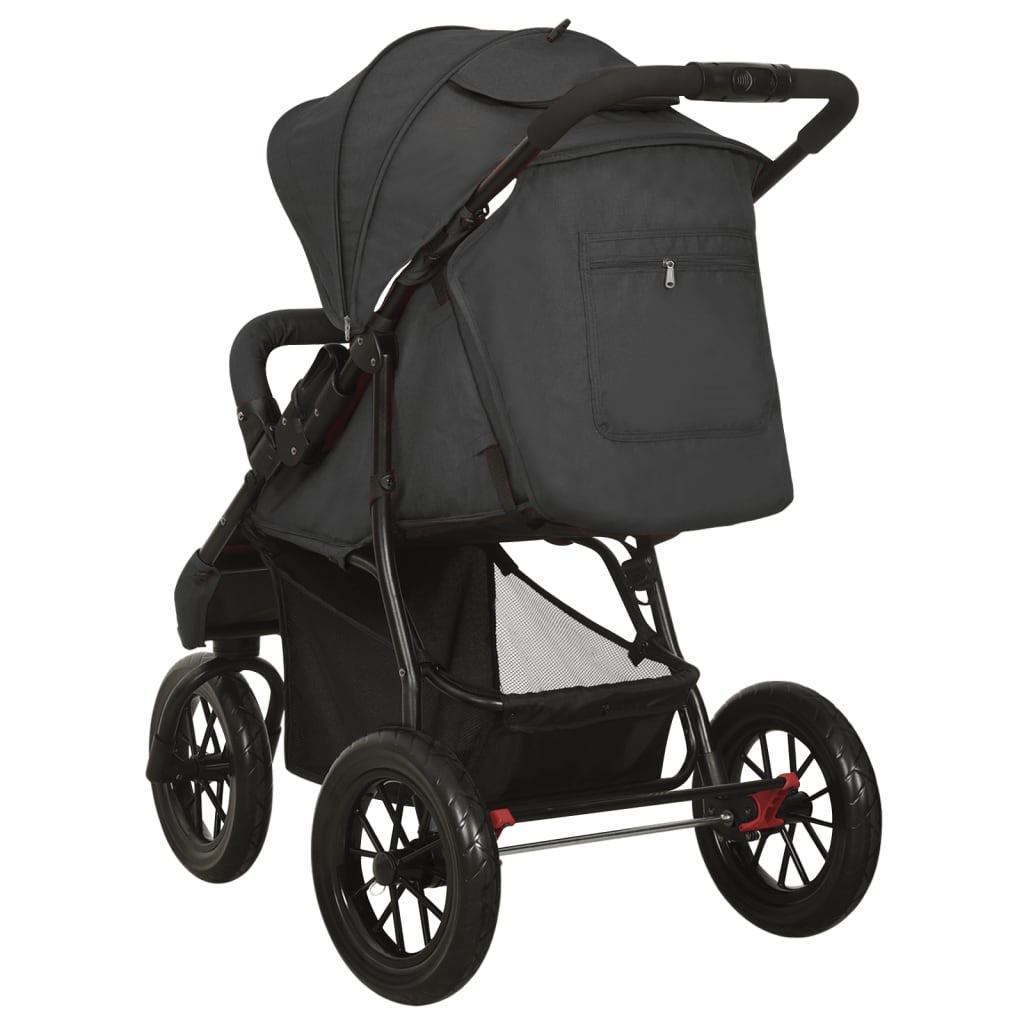 Poussette anthracite en acier