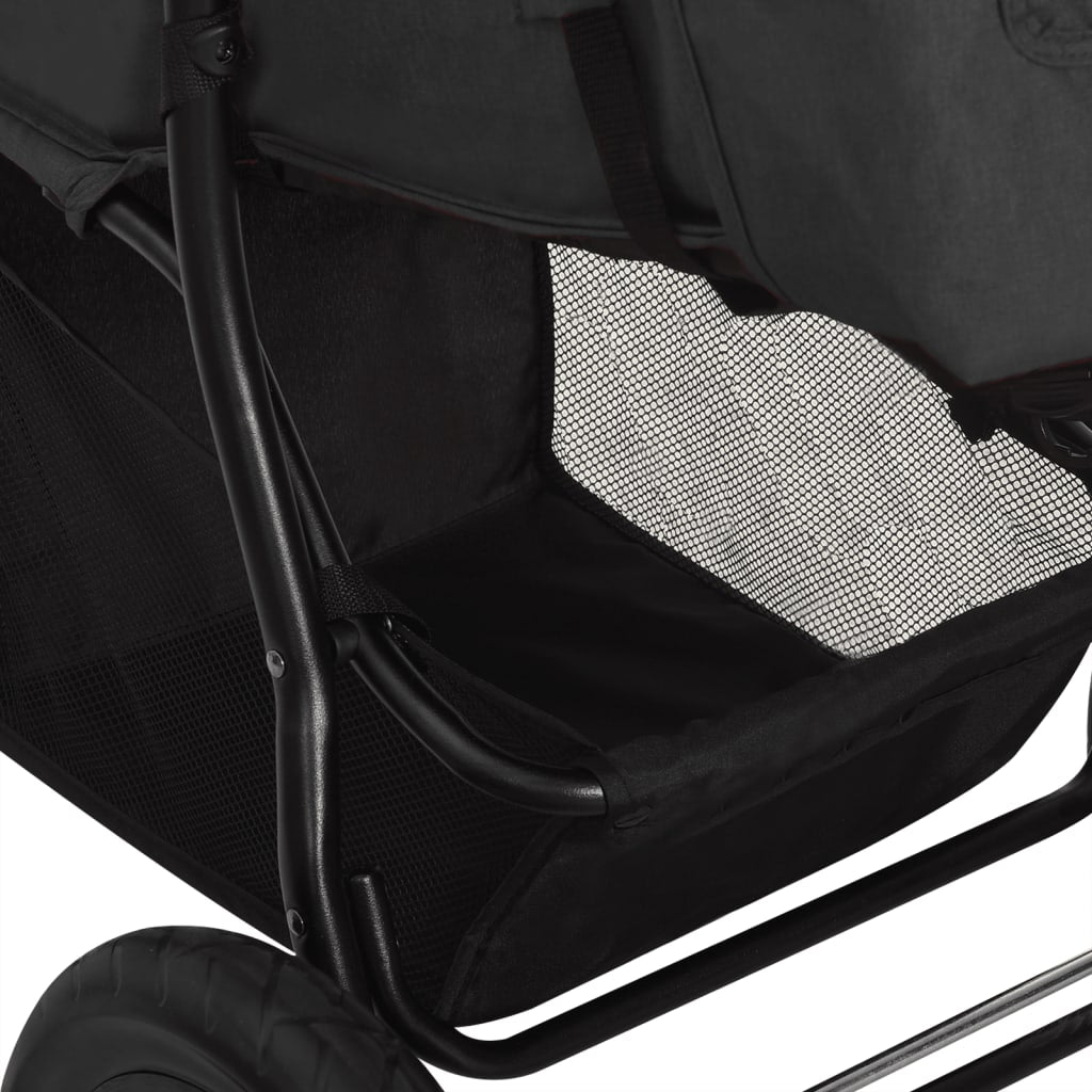 Poussette anthracite en acier