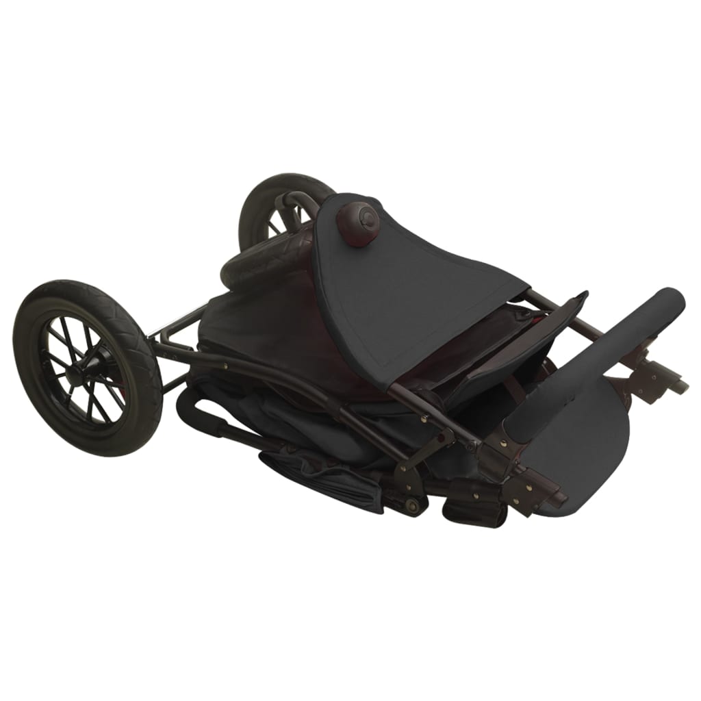 Poussette anthracite en acier