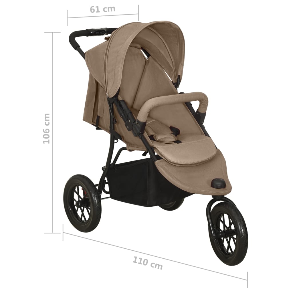 Poussette Taupe Acier