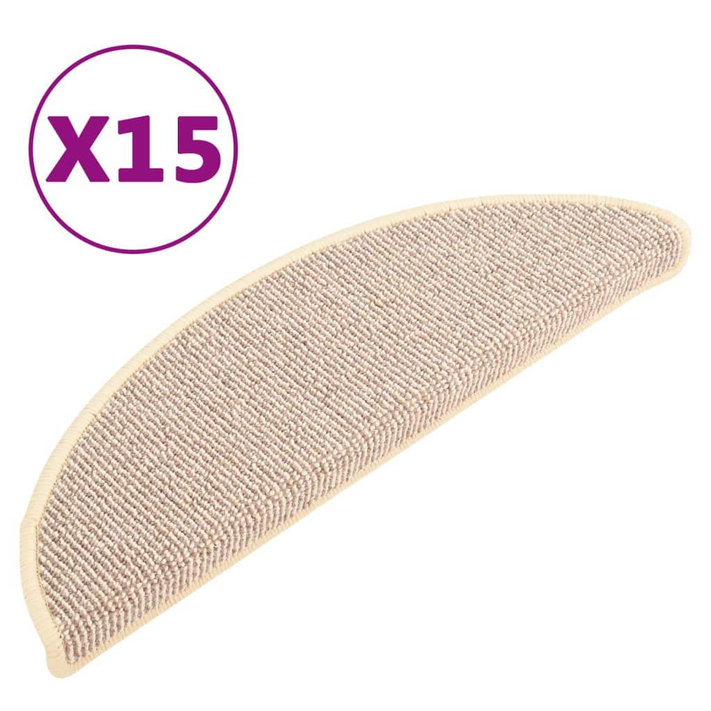 Stufenmatten 15 Stk. 56x17x3 cm Weiß und Braun Halbrund