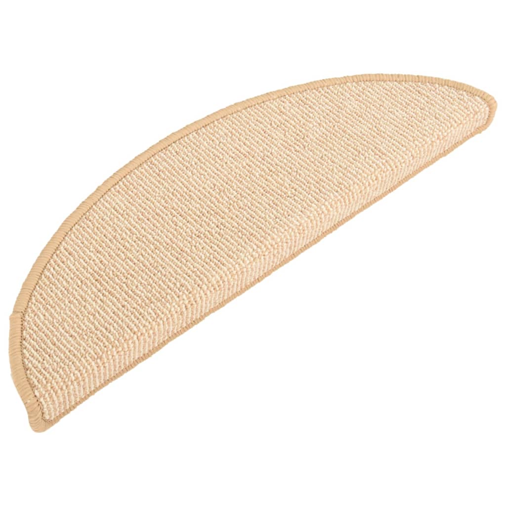 Marches d'escalier 15 pces 56x17x3 cm Crème Semi-ronde