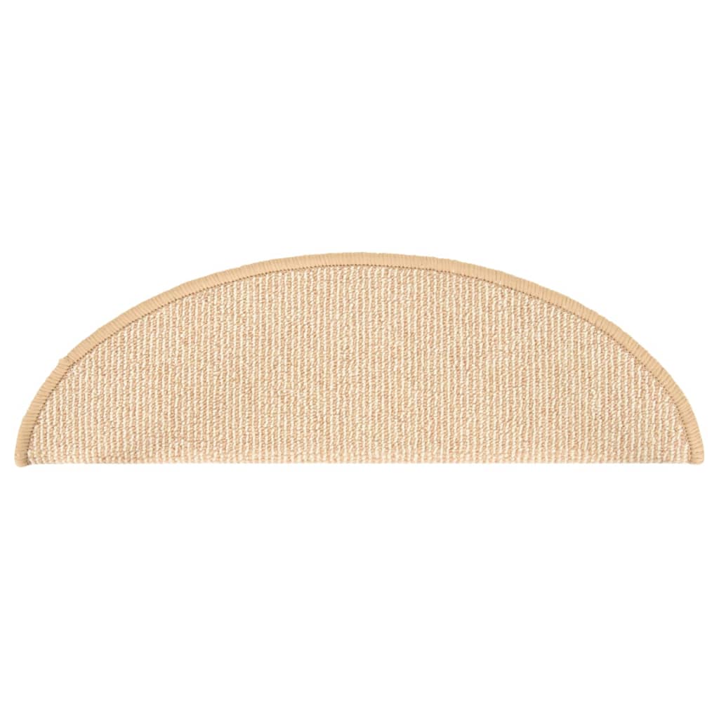 Marches d'escalier 15 pces 56x17x3 cm Crème Semi-ronde