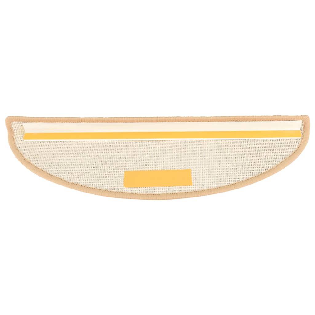 Marches d'escalier 15 pces 56x17x3 cm Crème Semi-ronde