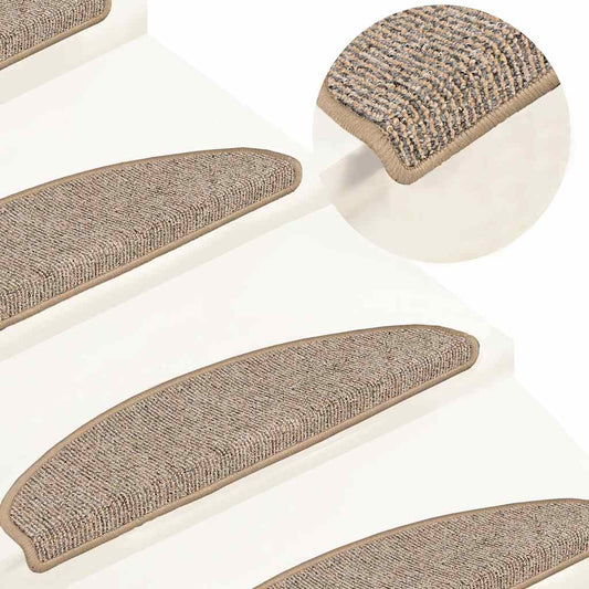 Stair Mats 15 pcs. 65x21x4 cm Brown Semi-Circular Large