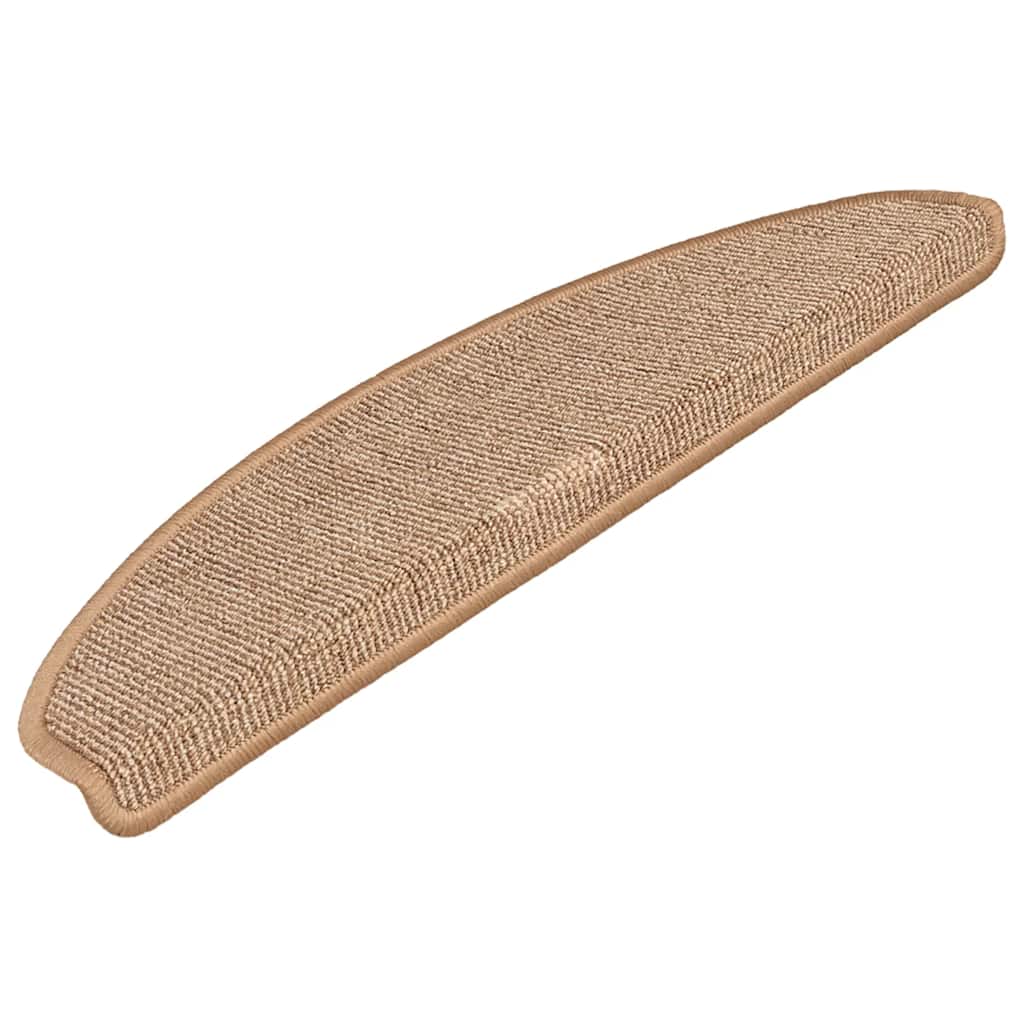 Stair Mats 15 pcs. 65x21x4 cm Light Brown Semicircular Large