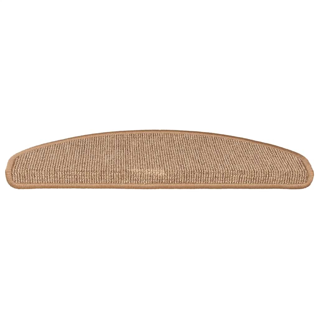Stair Mats 15 pcs. 65x21x4 cm Light Brown Semicircular Large