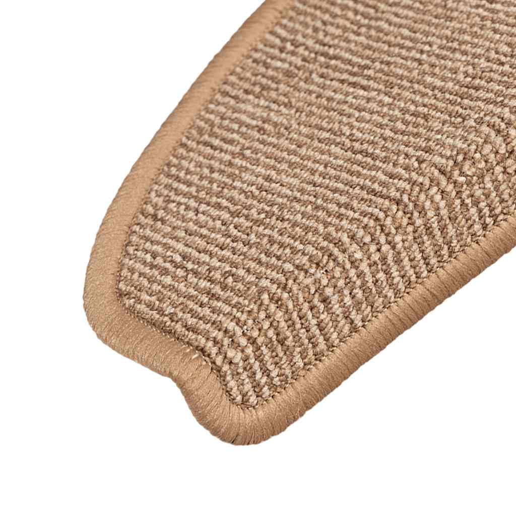 Stair Mats 15 pcs. 65x21x4 cm Light Brown Semicircular Large