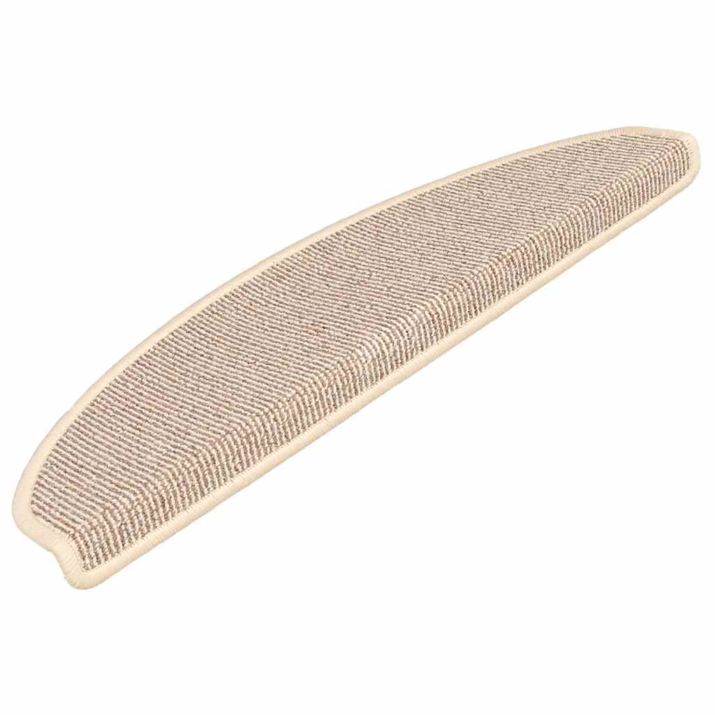Stair Mats 15 pcs. 65x21x4 cm White and Brown Semi-Circular Large