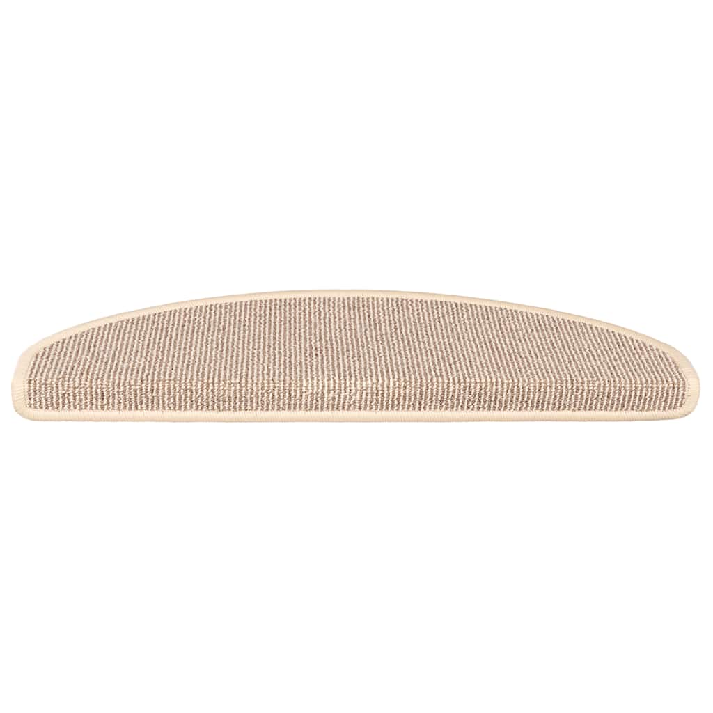 Stair Mats 15 pcs. 65x21x4 cm White and Brown Semi-Circular Large